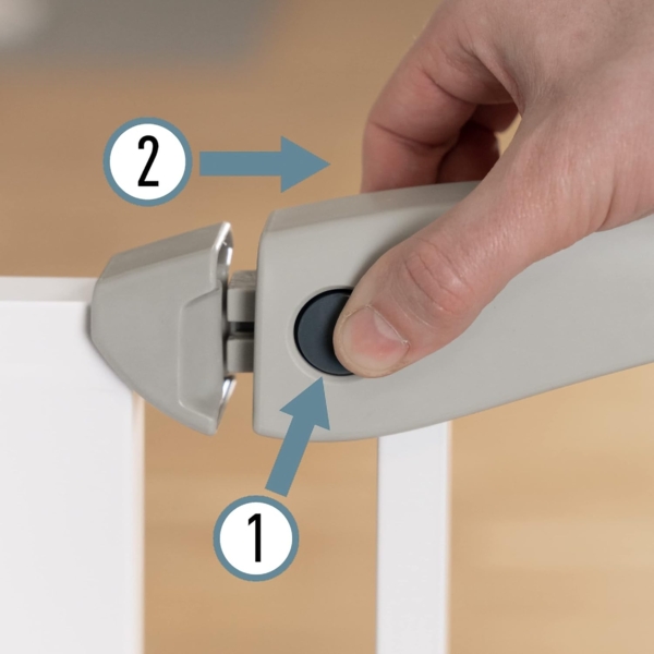 ib style Berrin XXL Treppengitter inkl. 20 cm Verlängerung, Wandschutzkappen und Bodenplatte | Ohne Bohren | 105-115 cm Bild 6
