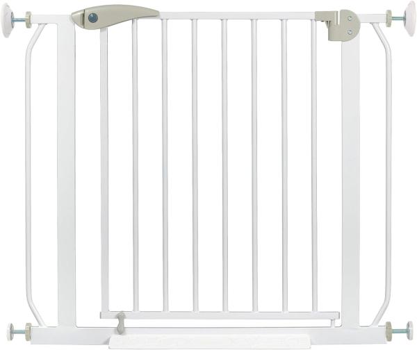 ib style Berrin XXL Treppengitter inkl. 20 cm Verlängerung, Wandschutzkappen und Bodenplatte | Ohne Bohren | 105-115 cm Bild 1