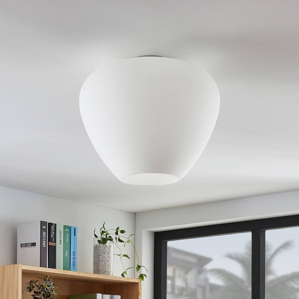 Lindby Deckenleuchten Bibiane, LED, Glas Weiß IP20, 1 x 15 W Bild 4