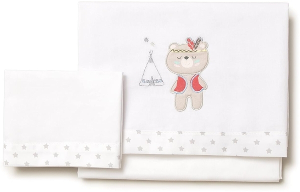 Interbaby 03197-18 Laken für das kinderbettchen TIPI OSO, weiss e grau, grau Bild 2