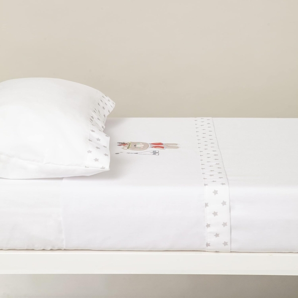 Interbaby 03197-18 Laken für das kinderbettchen TIPI OSO, weiss e grau, grau Bild 5