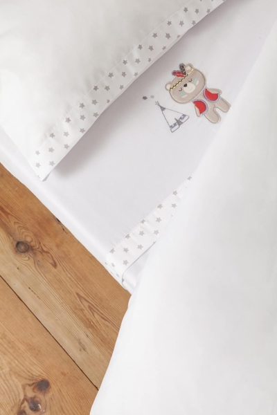 Interbaby 03197-18 Laken für das kinderbettchen TIPI OSO, weiss e grau, grau Bild 9