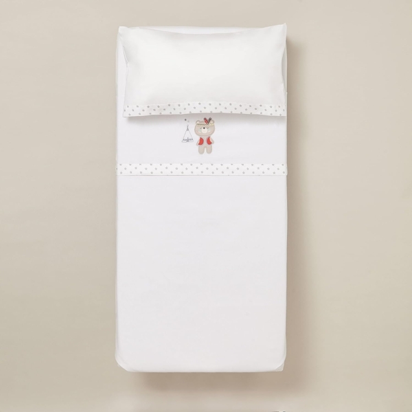 Interbaby 03197-18 Laken für das kinderbettchen TIPI OSO, weiss e grau, grau Bild 4