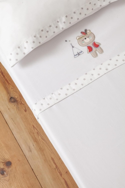 Interbaby 03197-18 Laken für das kinderbettchen TIPI OSO, weiss e grau, grau Bild 7