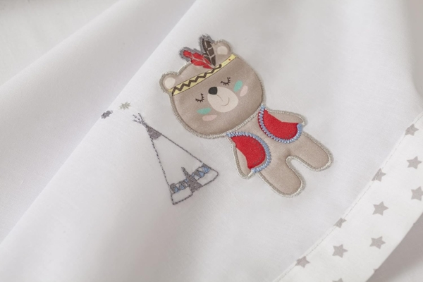 Interbaby 03197-18 Laken für das kinderbettchen TIPI OSO, weiss e grau, grau Bild 11