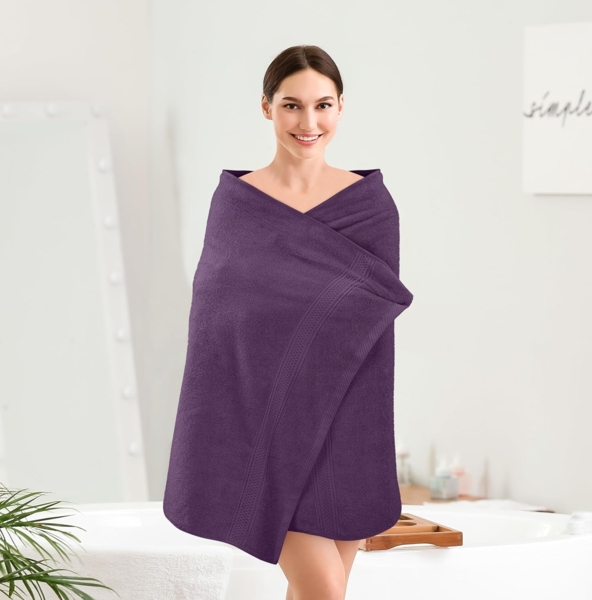 Utopia Towels - 4er-Pack Badetücher Set Premium 100% ringgesponnene Baumwolle 69x137 cm Handtücher, sehr saugfähig, weiches Gefühl Duschtücher (Pflaume) Bild 7