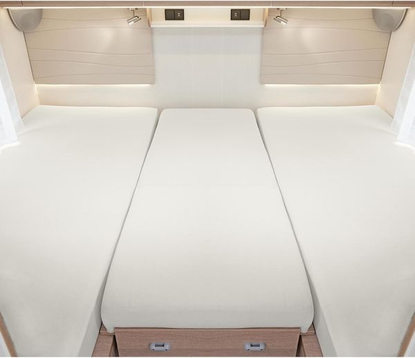 BettwarenShop Wohnmobil Wohnwagen Heckbett Spannbetttuch-Set 3-teilig|2 Längsbetten + Mittelteil| grauBettwarenShop Wohnmobil Wohnwagen Heckbett Spannbetttuch-Set 3-teilig