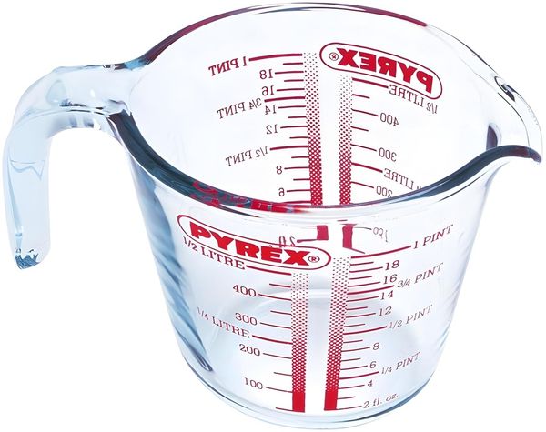 PYREX Messbecher, Inhalt: 0,50 Liter, Höhe: 120 mm, ø: 117 mm