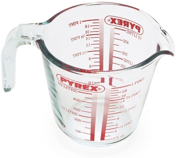 PYREX Messbecher, Inhalt: 0,50 Liter, Höhe: 120 mm, ø: 117 mm