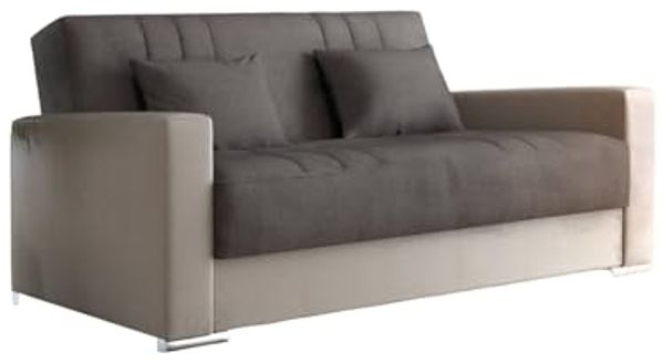 Dmora 3-Sitzer Schlafsofa Sergio 230x96 cm Beige, Stauraum Bild 2