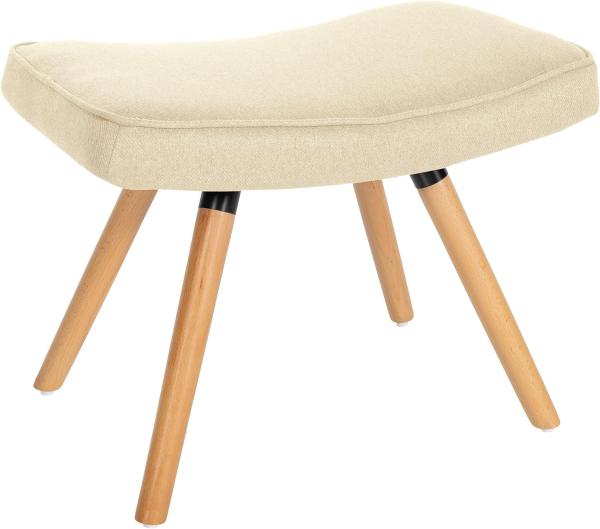 Fußhocker Garding Stoff (Farbe: creme)