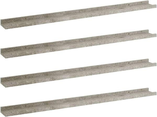 vidaXL Wandregale 4 Stk. Betongrau 100x9x3 cm 326707