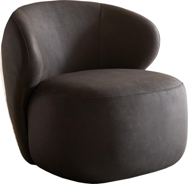 Loungesessel Pulo 80x80 cm Mikrofaser Anthrazit Vintage