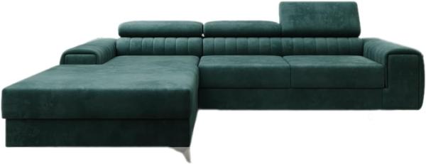 Designer Sofa Melinda mit Schlaf- und Klappfunktion Samt Grün Links