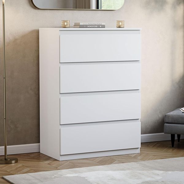 Vida Designs Kommode Denver, Weiß, 4 Drawer