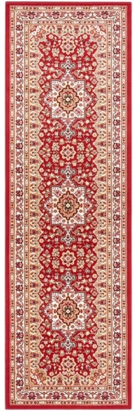 Orientalischer Kurzflor Teppich Parun Täbriz Rot - 80x250x0,9cm