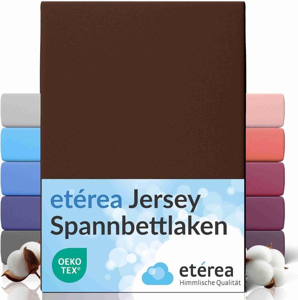 etérea Comfort Jersey Spannbettlaken Dunkelbraun 180x200 cm - 200x200 cm