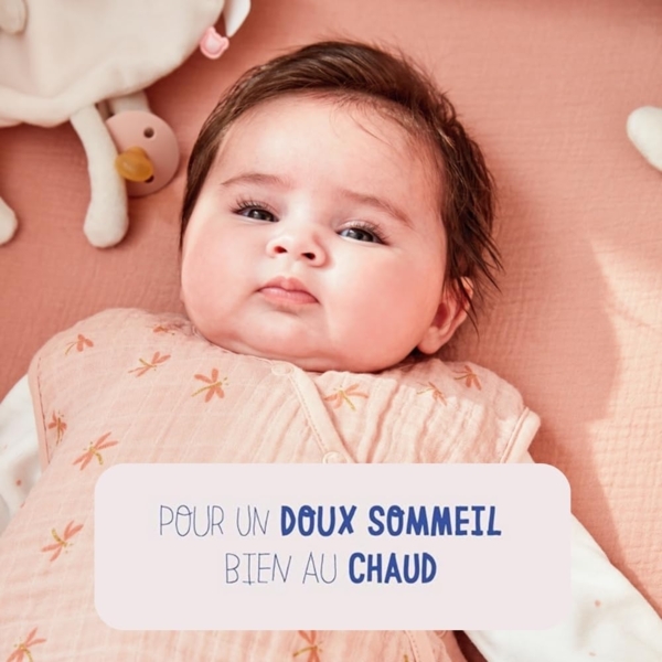 NOUKIE'S - Sommerschlafsack, 0-3 Monate (50 cm), Tog 1.0, Reißverschluss, Baumwolle, Rosa Bild 4