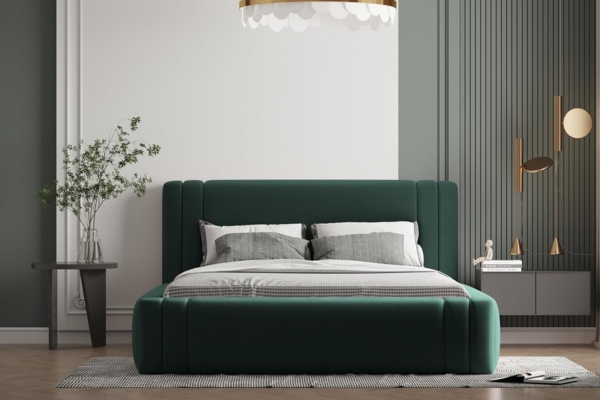 Polsterbett ROLF 120x200 mit Matratze, Bettkasten und Lattenrost. Farbe: VELUTTO 10 Bild 1