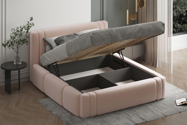 Polsterbett ROLF 120x200 mit Matratze, Bettkasten und Lattenrost. Farbe: VELUTTO 10 Bild 3