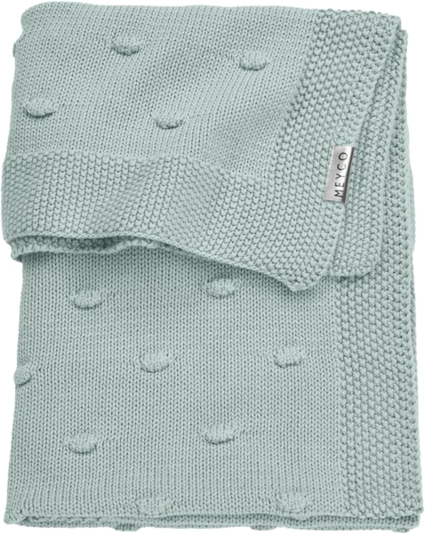 Meyco Babydecke stone green, gestrickt mit Knoten 75x100 cm