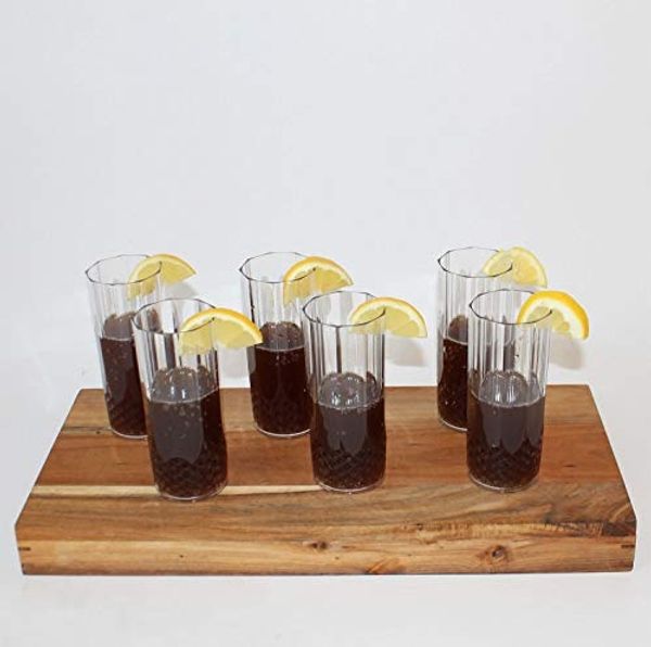 6er Set Kunststoff Longdrink-Gläser Kristalleffekt 400ml - Ø16x15 cm