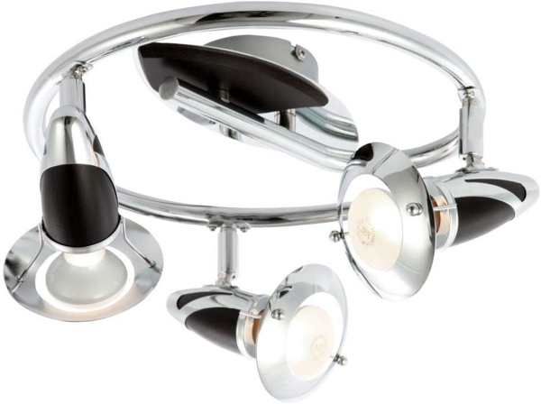 Decken Spotrondell, Holz, Chrom, braun , verstellbar,