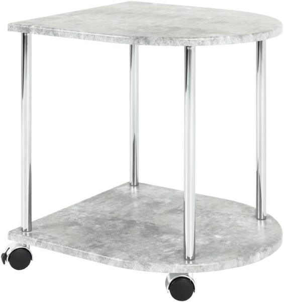 Beistelltisch auf Rollen chrom betonoptik 42x40x45cm