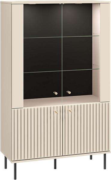 Stauraumvitrine Sophie Vitrinenschrank 92x40x151cm kaschmir matt