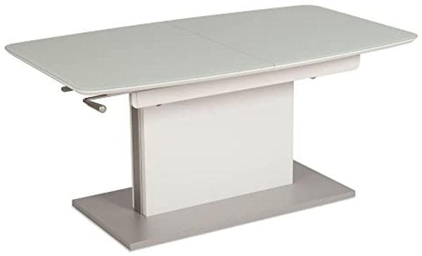 'Carey' Funktionstisch ausziehbar, Weiß, 120(160) x 70x55-74 cm