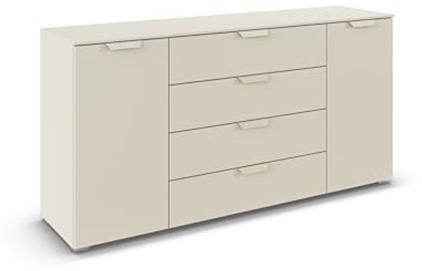 rauch Aditio Box, Kommode, 2-türig, 4 Schubladen, mit Softclose-Funktion, Farbe Beige, BxHxT 160x81x43cm