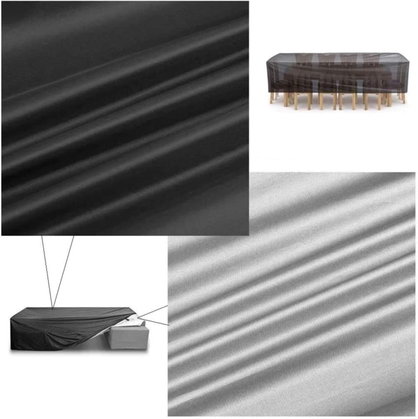 Gartenmöbel Abdeckung, Abdeckplane für Gartenmöbel Wasserdicht Winterfest, Alle Größen Atmungsaktiv Oxford Schutzhülle Gartenmöbel Rechteckig UV-Outdoor Furniture Cover Bild 3