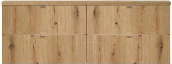 Doppelwaschtisch Skelbolu 160x60x40 cm 4 Schubladen Eicheoptik [en. casa]