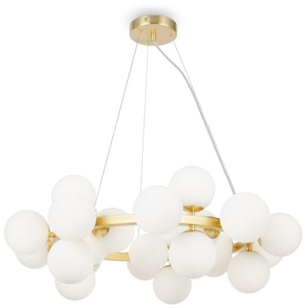 Maytoni Pendelleuchte Dallas 25-flammig gold mattweiss rund