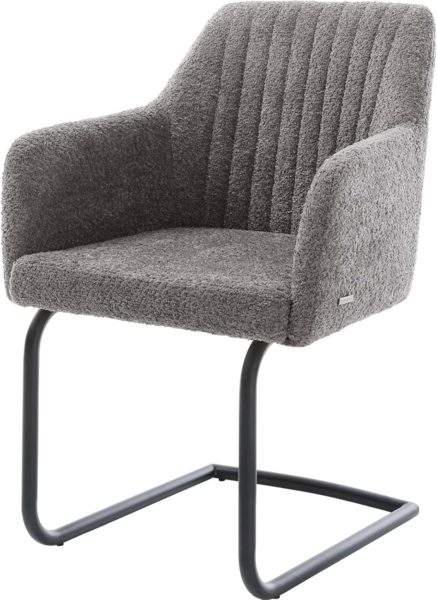Freischwinger Greg-Flex Bouclé Grau Freischwinger rund Schwarz Taschenfederkern