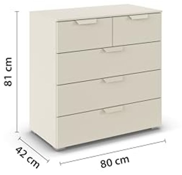 rauch Aditio Box, Kommode, 5 Schubladen, mit Softclose-Funktion, Farbe Beige, BxHxT 80x81x42cm Bild 3