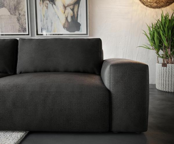 Ecksofa Lanzo XL 380x180 cm Lederimitat Vintage Anthrazit Recamiere variabel Bild 7