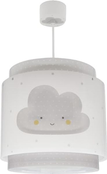 Dalber Lampe kinderzimmer, kinderlampe Pendelleuchte Hängelampe, Deckenleuchte Kinder, Deckenlampe kinderzimmer Baby Dreams Wolke Grau, 76012E, E27