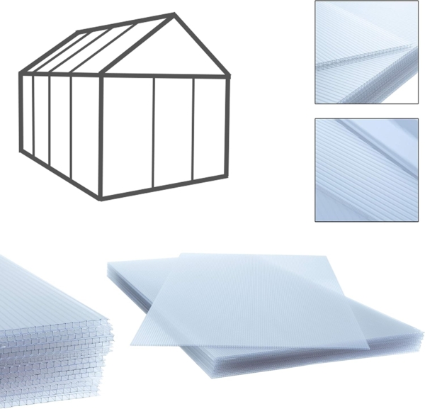 Doppelstegplatten Gewächshaus Hohlkammerplatte 14x Polycarbonat Stegplatten