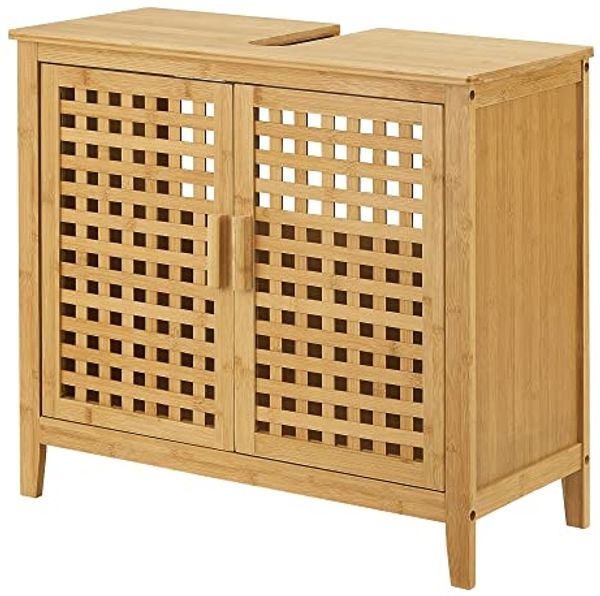 Waschbeckenunterschrank Ingmarsö Bambus 60x67x30cm [en. casa]