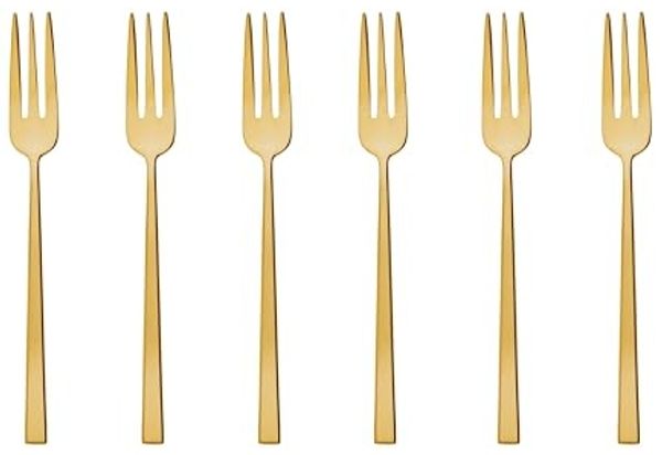 Sambonet Rock Edelstahl/PVD Gold Kuchengabeln Set 6