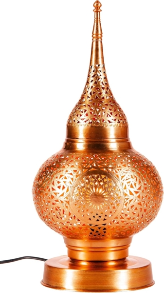 Marrakesch Orient & Mediterran Interior Nachttischlampe Orientalische Lampe Tischlampe Kupfer Hayati, Handarbeit