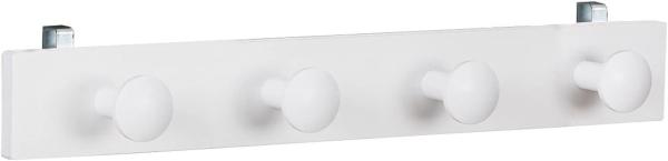 Kindergarderobe 4 Haken, Holz Weiß