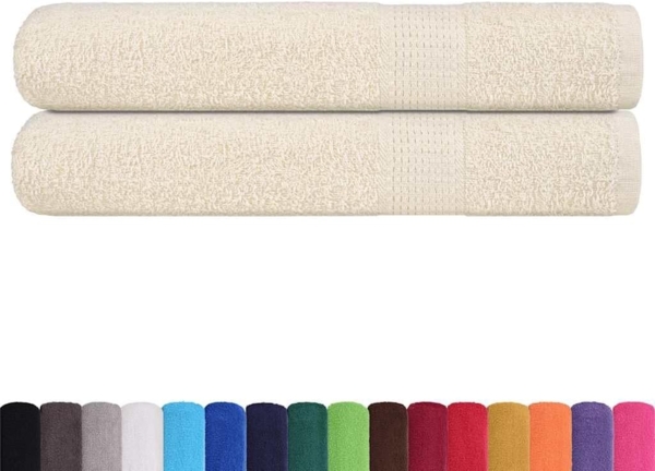 vidaXL Handtücher 2 Stk. Creme 100x200 cm 360 g/m² 100% Baumwolle 137010