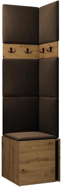 Garderoben-Set Monati XXI (Farbe: Eiche Artisan / Schwarz, Manila 04)