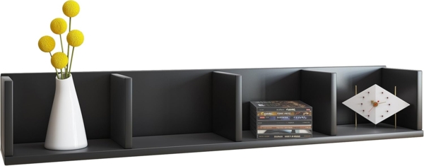 VCM Wandregal Honsa 900046 Schwarz H. 15 x B. 97 x T. 17 cm