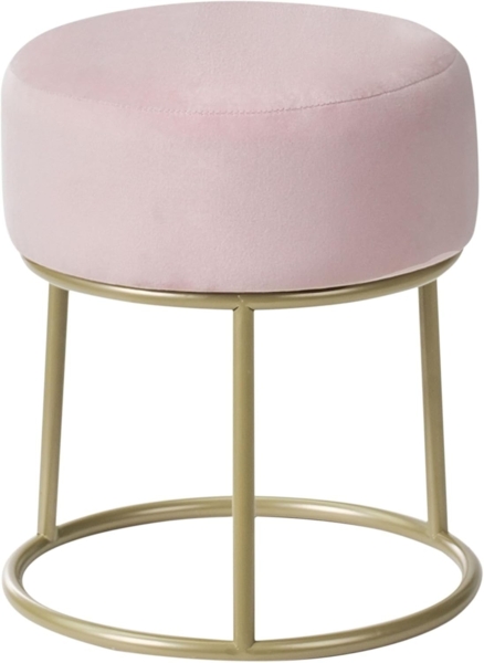 Hocker Samtstoff rosa DELCO Bild 1