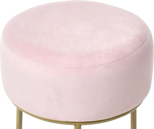 Hocker Samtstoff rosa DELCO Bild 4