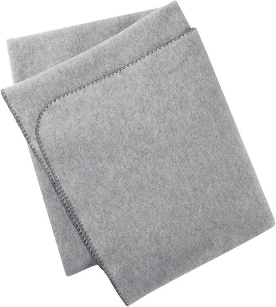 Engel Baby-Decke/Schurrwolldecke, mit Muschelkante- hellgrau melange - 1