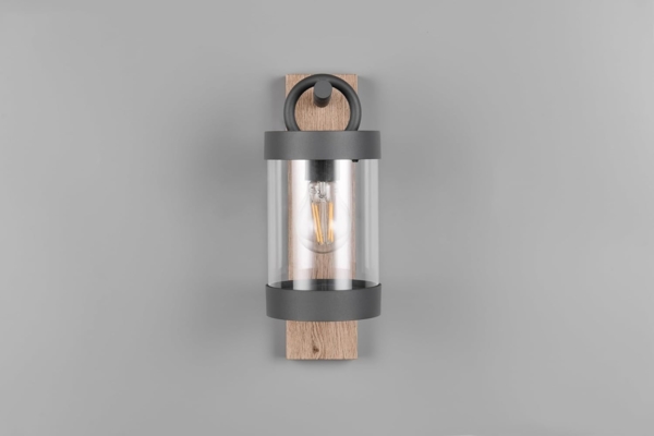 Außenwandleuchte SAMBESI Laterne im Landhausstil, Holzoptik, Höhe 33cm Bild 9